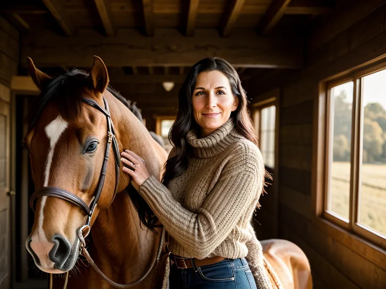 Psicología equina en la práctica: jinete principiante apoyando la cabeza en el cuello del caballo