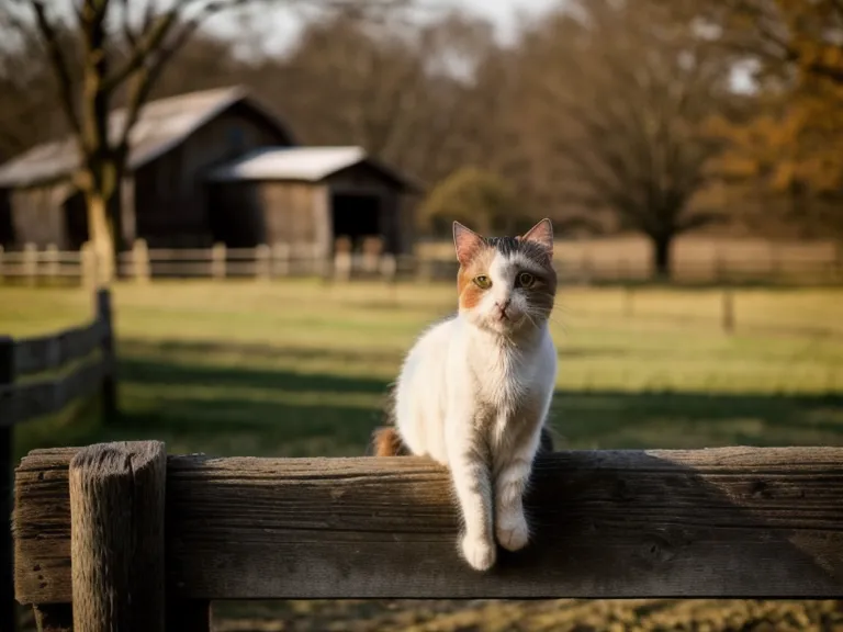 Gato de la caballeriza observando con calma mientras se practica el manejo de caballos