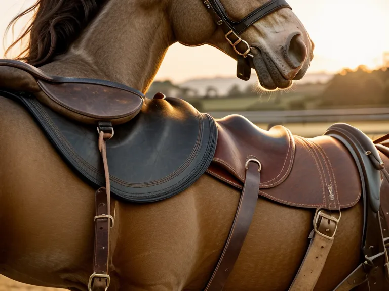 Hobby de equitación y bienestar animal: jinete entrenando el equilibrio junto al caballo