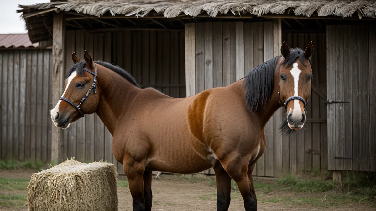 Beneficios de aprender equitación para adultos y bienestar emocional: jinete principiante junto a su caballo en la caballeriza