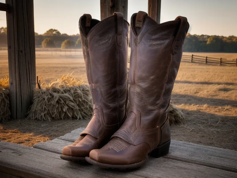 Botas de equitación cubiertas de polvo junto a una bolsa de heno en un establo rústico camino a Juriquilla