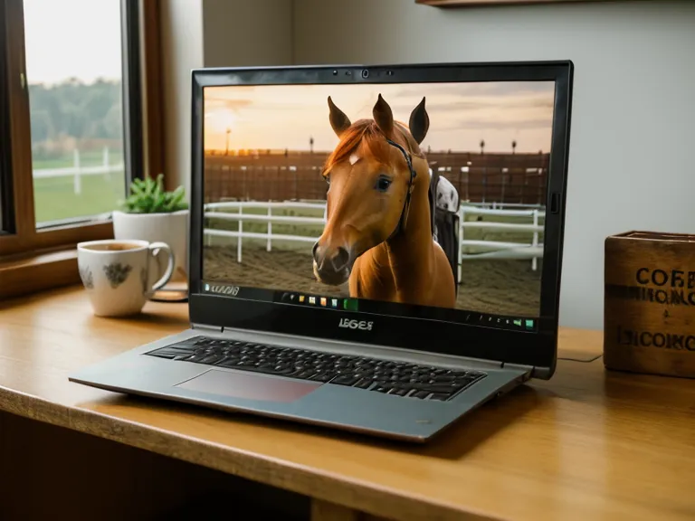 Curso online de equitación para principiantes visto desde casa con café y un gato de fondo