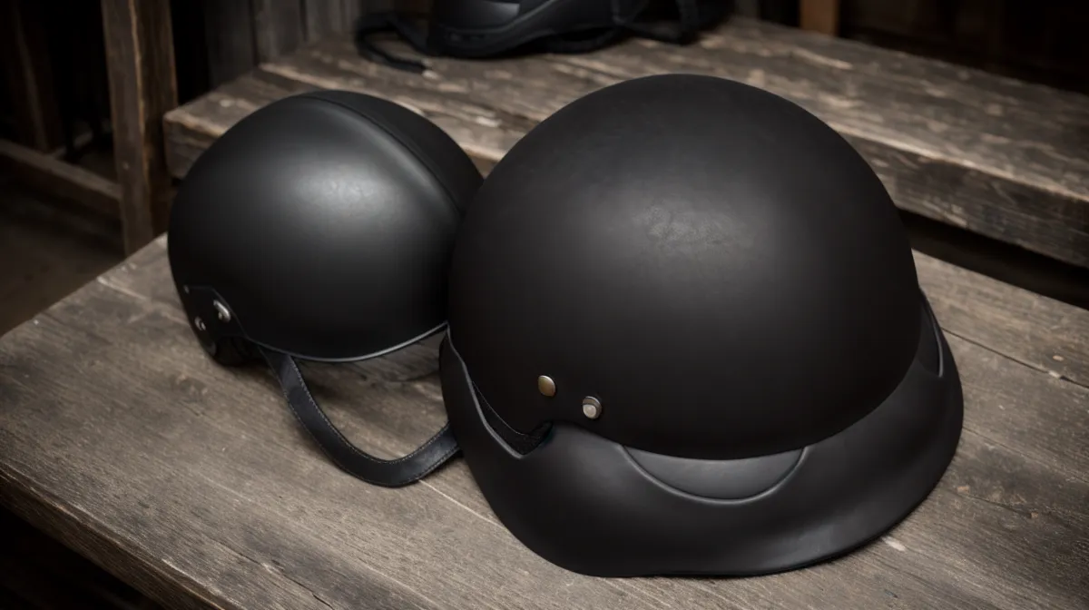 Casco de equitación mate listo para mantenimiento, parte de la seguridad ecuestre de una principiante