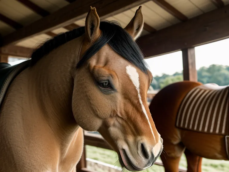 Oreja y ojo atentos de un caballo mientras la amazona principiante mantiene la calma