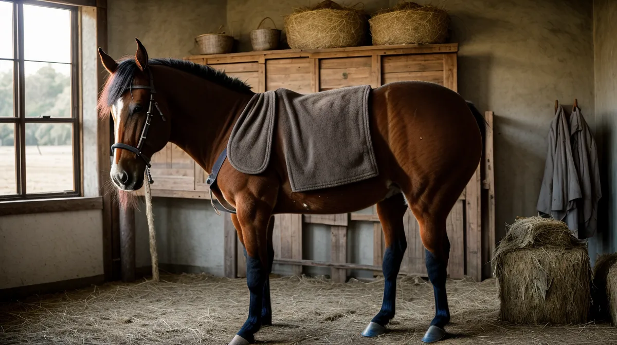 Jinete principiante detenida en el centro del picadero con el caballo plantado durante una clase de equitación para principiantes