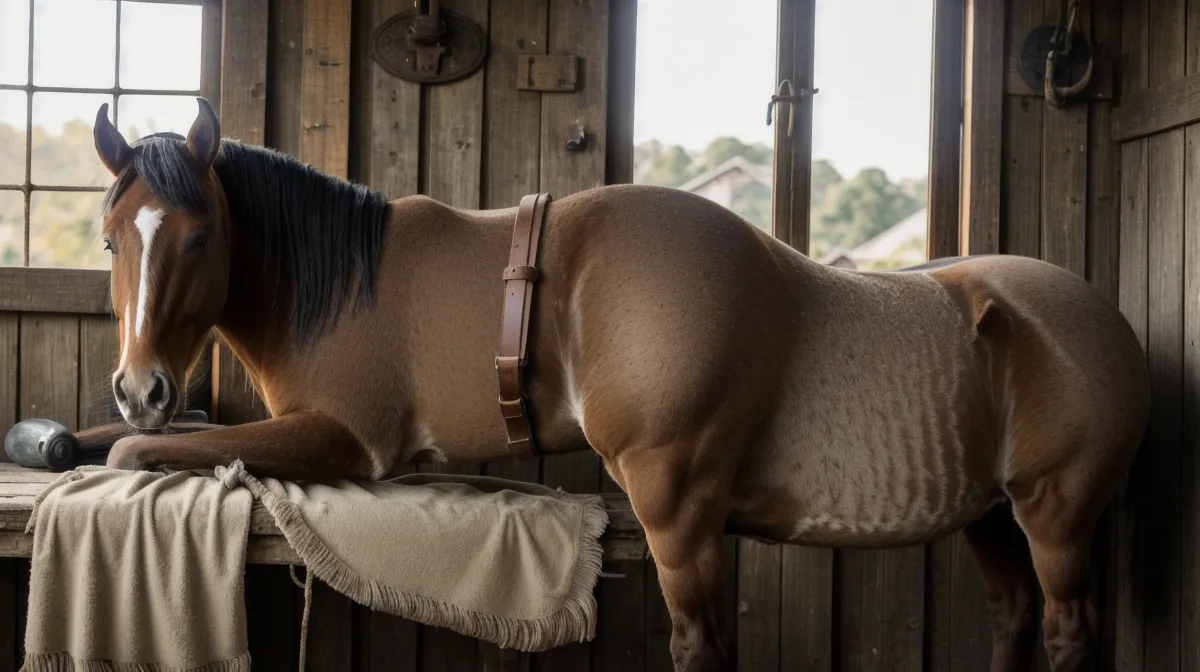 Ropa para montar a caballo recomendada para principiantes: casco certificado, pantalón de montar y botines junto a la silla